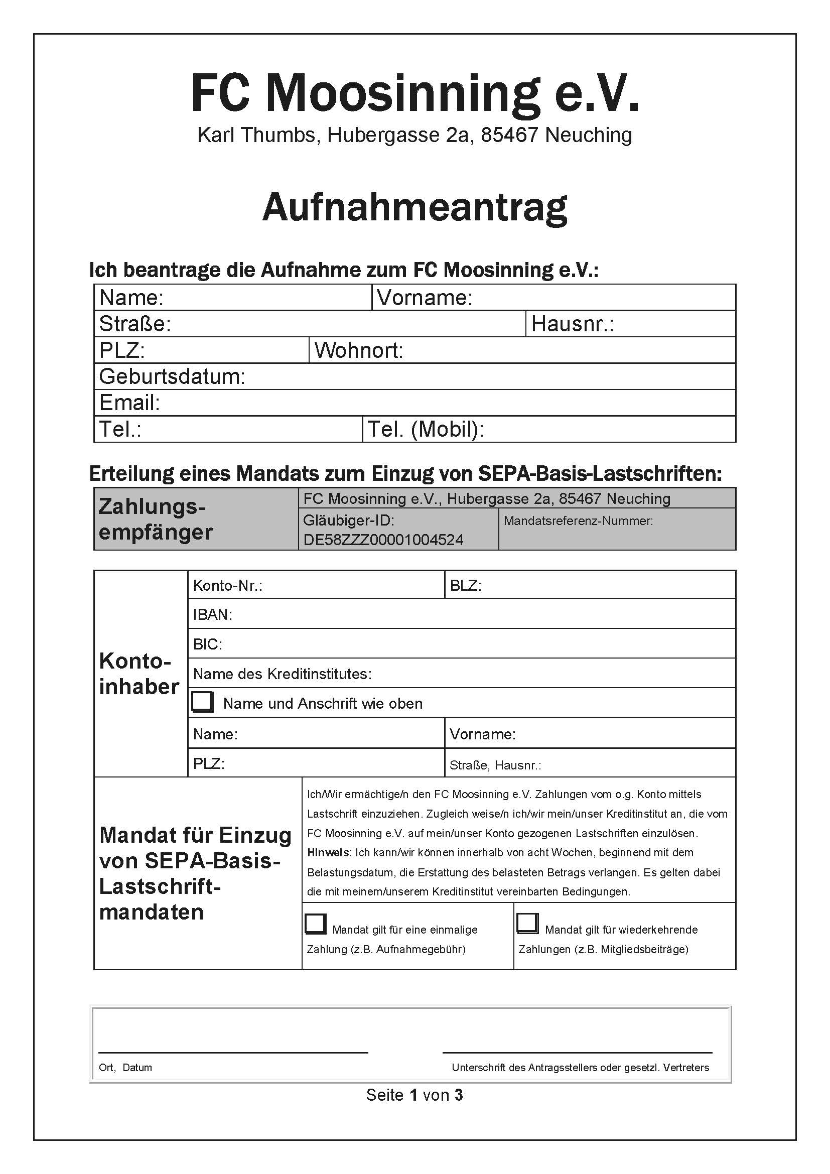 FCM Aufnahmeantrag 2020 SEPA aktiv V1.4 Seite 1